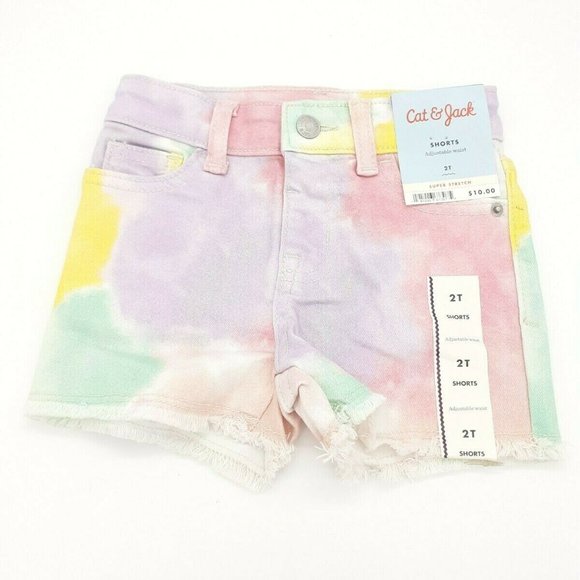 Cat & Jack Other - Tie Dye Jean Shorts Super Stretch with Adjustable Waist  by Cat & Jack*